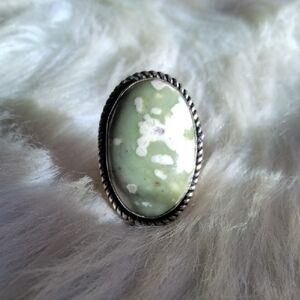 Amazing Peace Jade Silver Plated Gemstone Ring